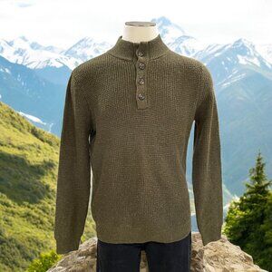 Alesbury Olive Waffle Knit Sweater Gorpcore Outdoors Grandpa Core Forestcore M